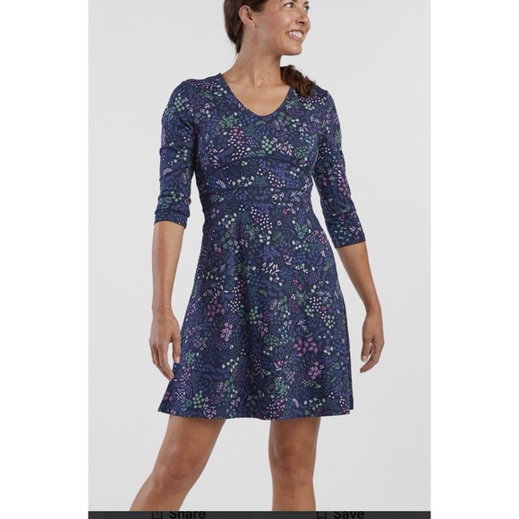 Title nine Dresses & Skirts - Title Nine Dream 3/4 Sleeve Dress in  Wildwood botanical  print Sz Small